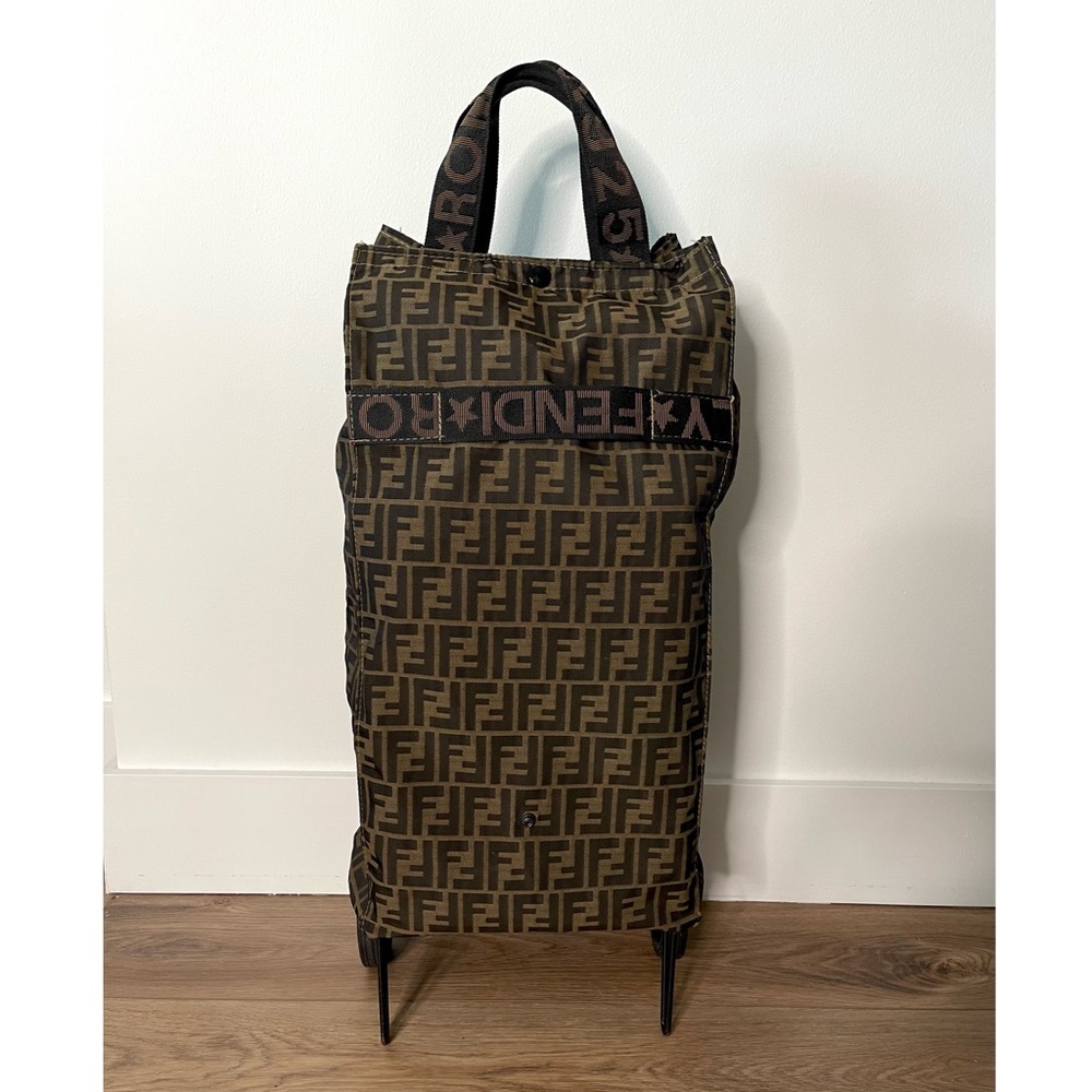 Fendi Vintage Zucca Monogram Jolly Trailer Trolley Weekend Travel Luggage Bag